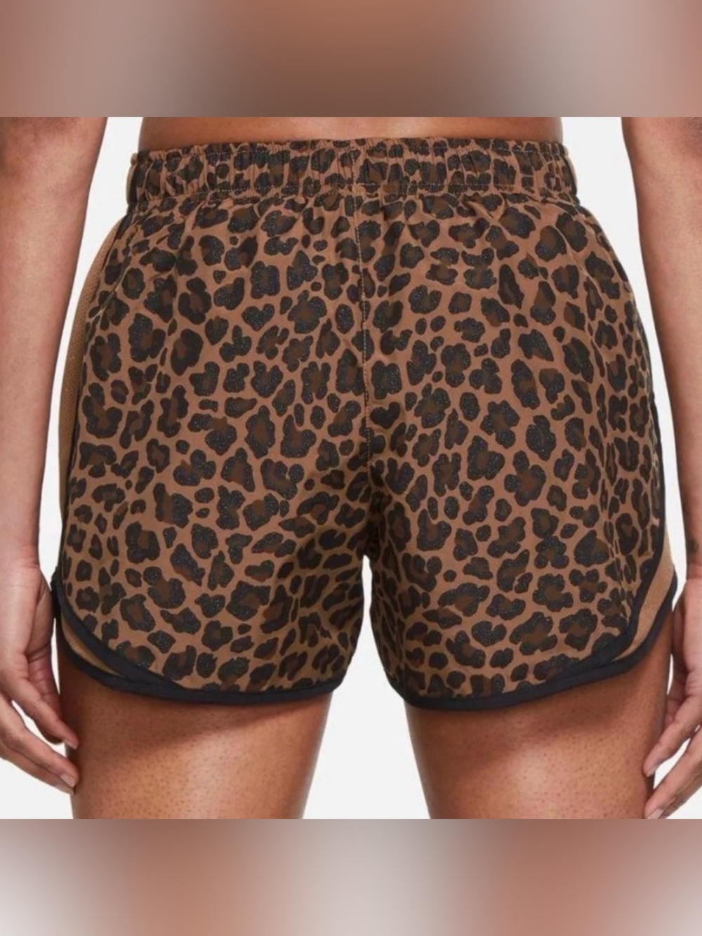 Nike Women's Shimmer Leopard Shorts Nike Dri-FIT Tempo XL - Picture 2 of 9